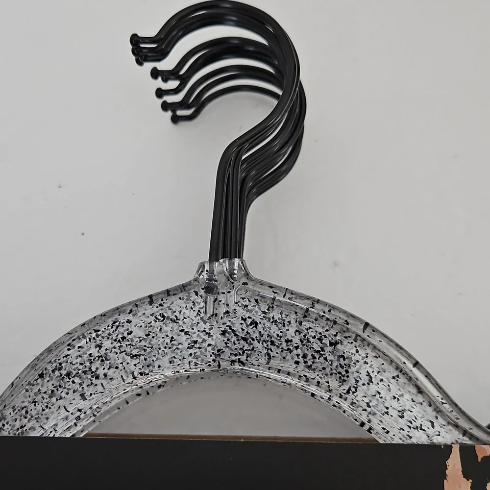 Juicy Couture NWT Black Glitter Speckled Clear Hangers